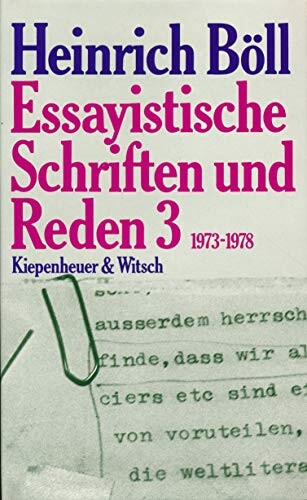 Essayistische Schriften Und Reden 3. 1973-1978