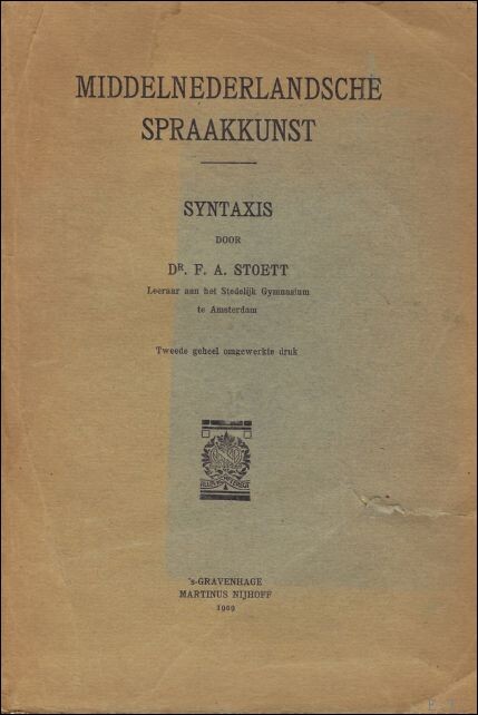 Middelnederlandsche spraakkunst: Syntaxis