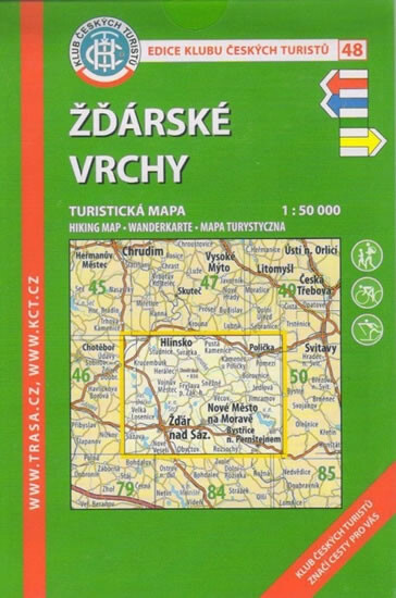 Žďárské vrchy turistická mapa 1:50 000