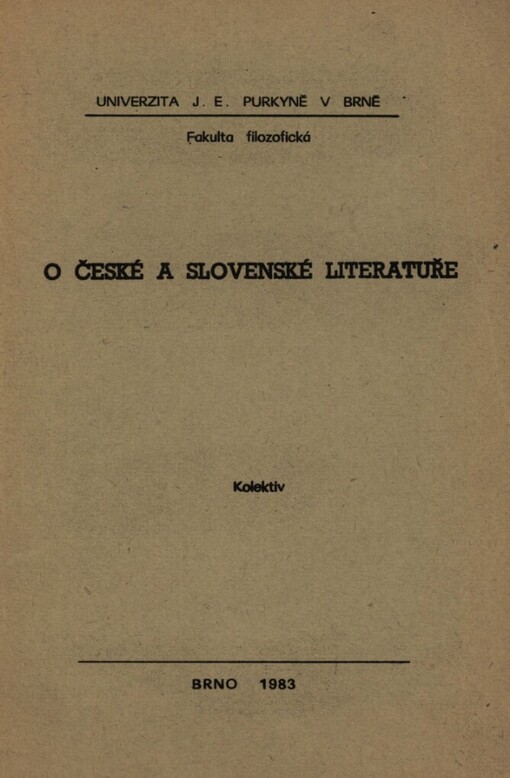 O české a slovenské literatuře