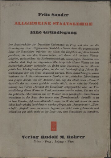 Allgemeine Staatslehre: eine Grundlegung
