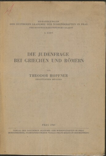 Judenfrage bei Griechen und Römern