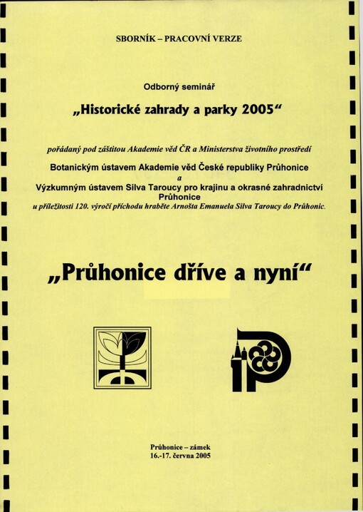 Průhonice dříve a nyní: odborný seminář 