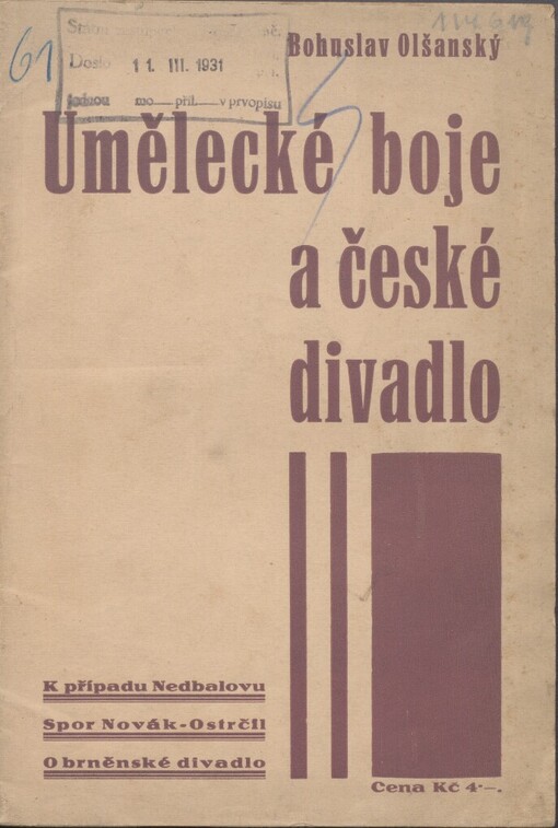 Umělecké boje a české divadlo