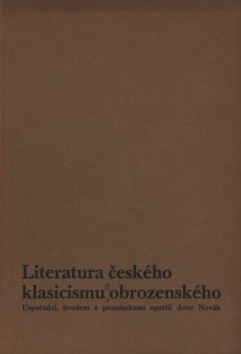 Literatura českého klasicismu obrozenského