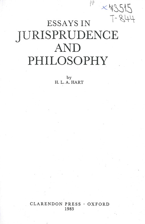Essays in jurisprudence and philosophy