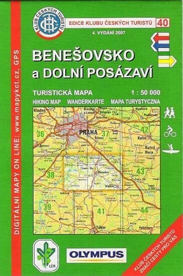 Benešovsko a Dolní Posázaví turistická mapa