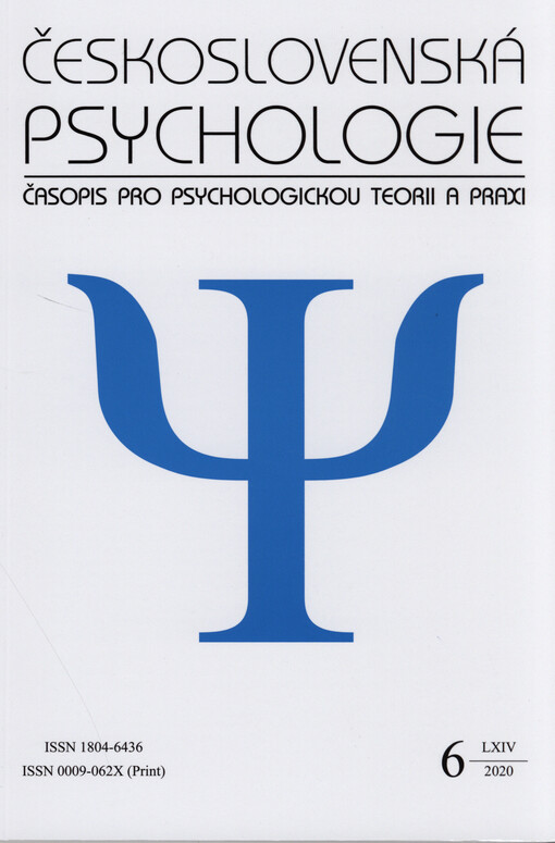 Československá psychologie : časopis pro psychologickou teorii a praxi
