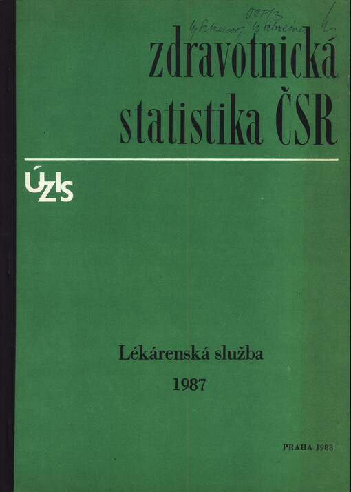Zdravotnická statistika. Lékárenská služba