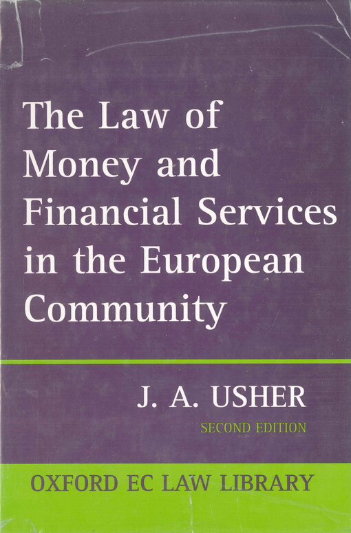 The law of money and financial services in the EC