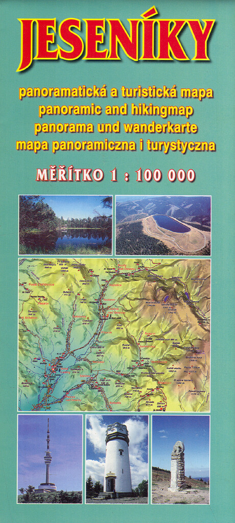 Jeseníky panoramatická a turistická mapa
