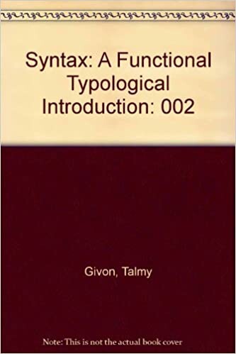 Syntax: A Functional Typological Introduction