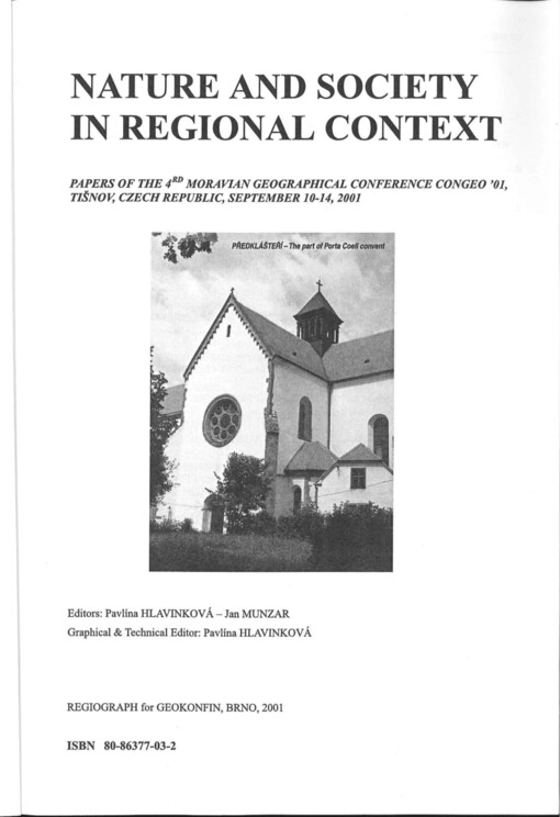 Nature and society in regional context: papers of the 4th Moravian