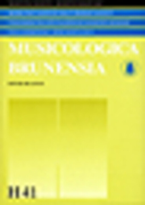 Sborník prací filozofické fakulty brněnské univerzity H 41, řada hudebněvědná; Musicologica brunensia