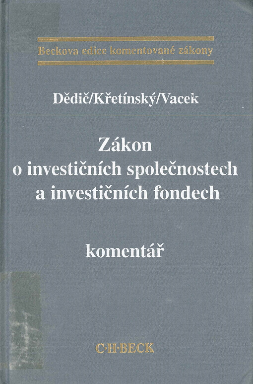 Zákon o investičních společnostech a investičních fondech: komentář