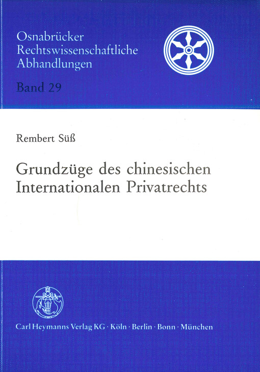Grundzüge des chinesischen Internationalen Privatrechts