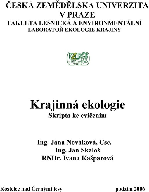 Krajinná ekologie :skripta ke cvičením