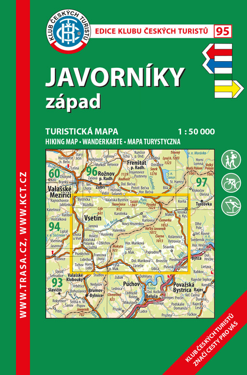 Javorníky západ turistická mapa 1:50 000