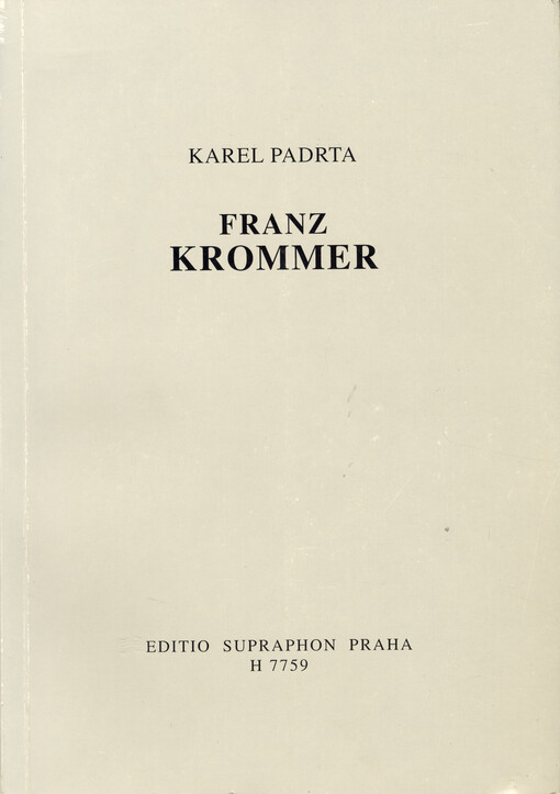 Franz Krommer (1759-1831) : thematischer Katalog seiner musikalischen Werke