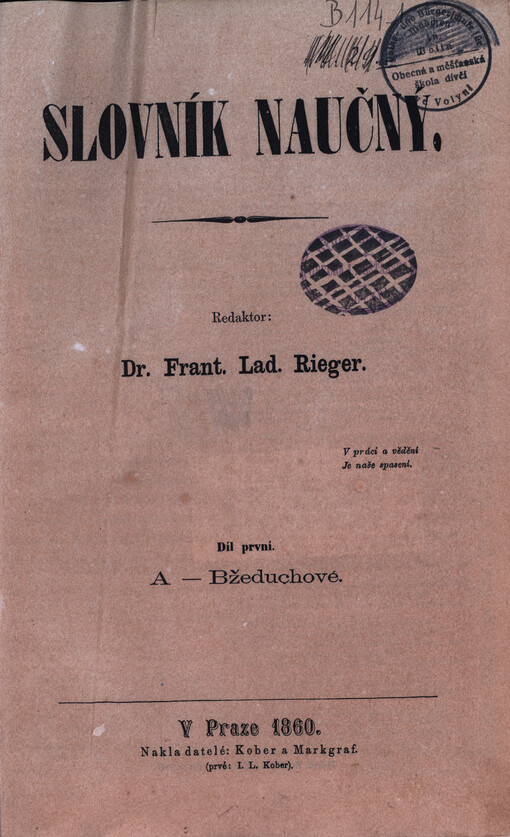 Slovník naučný. Díl první, A-Bžeduchové