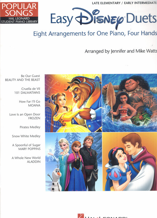 Easy Disney Duets : 8 arrangements for 1 piano, 4 hands