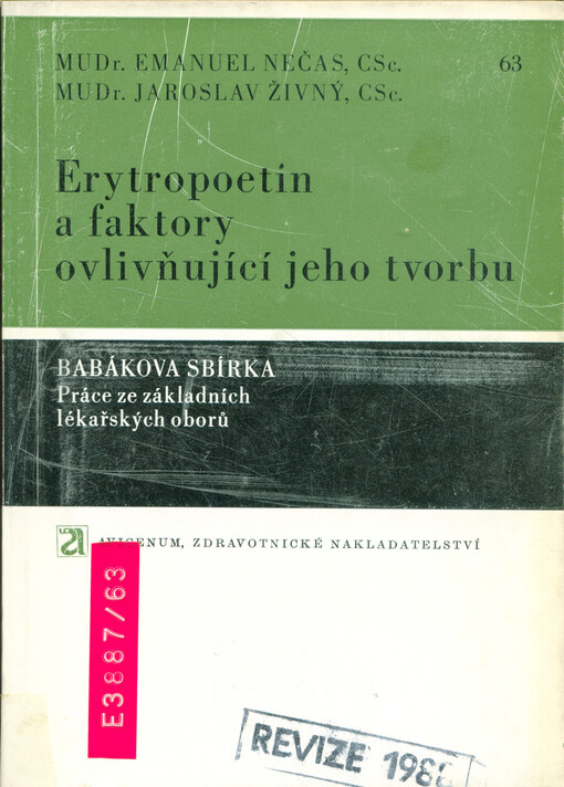 Erytropoetin a faktory ovlivňující jeho tvorbu 