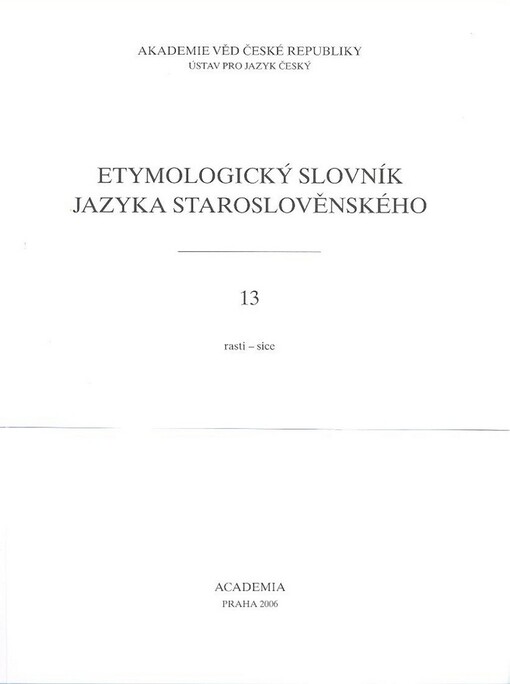 Etymologický slovník jazyka staroslověnského