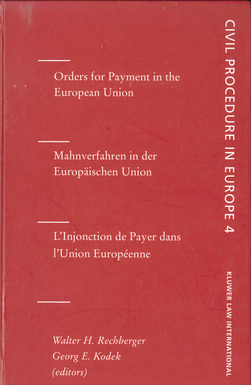 Orders for payment in the European Union