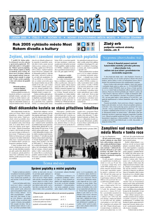 Mostecké listy : noviny města Mostu