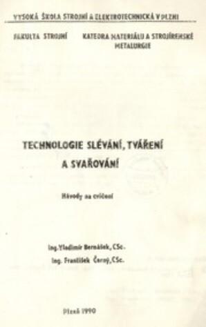 Technologie slévání, tváření a svařování : návody na cvičení