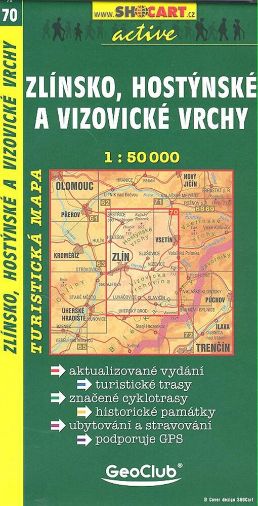 Zlínsko, Hostýnské a Vizovické vrchy 1:50^000 : aktualizované vydání, turistické trasy, historické památky, ubytování a stravování, s chatami KČT, podporuje GPS