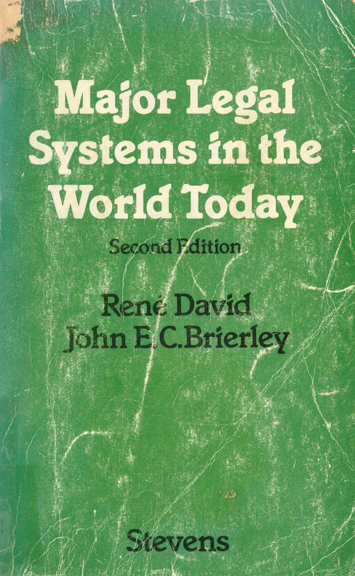 Major legal systems in the world today : an introduction to the comparative study of law