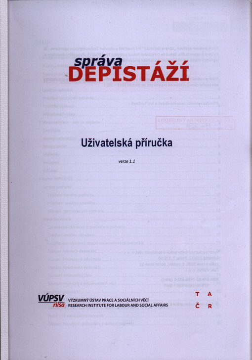 Správa depistáží : uživatelská příručka : verze 1.1