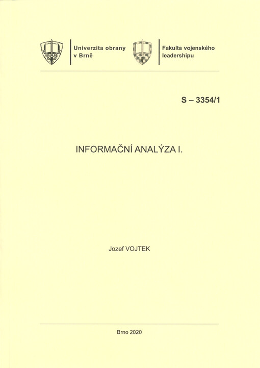 Informační analýza I. : studijní text