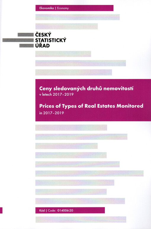 Ceny sledovaných druhů nemovitostí v letech 2017-2019 = Prices of types of real estates monitored in 2017-2019