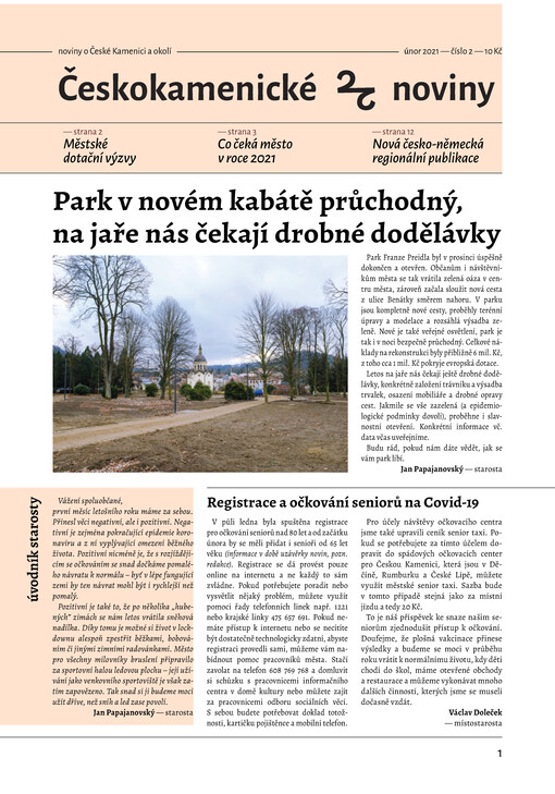 Českokamenické noviny : informační list Městského úřadu