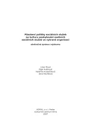 Působení politiky sociálních služeb na kulturu poskytování osobních sociálních služeb ve vybrané organizaci : závěrečná zpráva z výzkumu