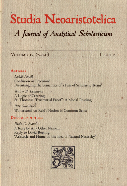Studia neoaristotelica : časopis pro aristotelsky orientovanou křesťanskou filosofii