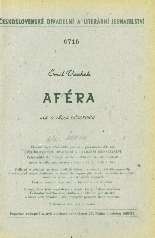 Aféra : hra o třech dějstvích