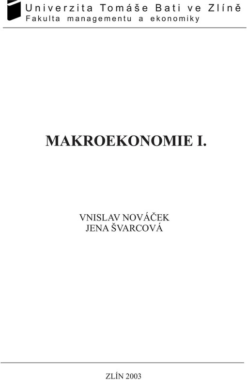 Makroekonomie I