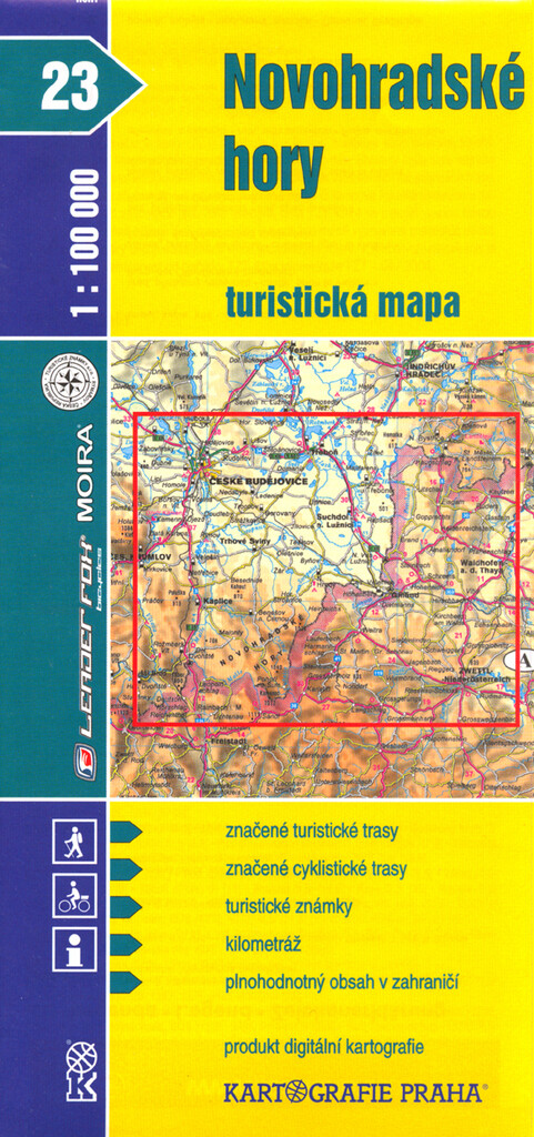 Novohradské hory turistická mapa 1:100 000
