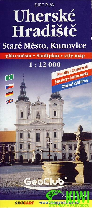 Uherské Hradiště Staré Město, Kunovice : plán města 1:12^000 : památky, zajímavosti, semafory-jednosměrky, rejstřík ulic, ubytování