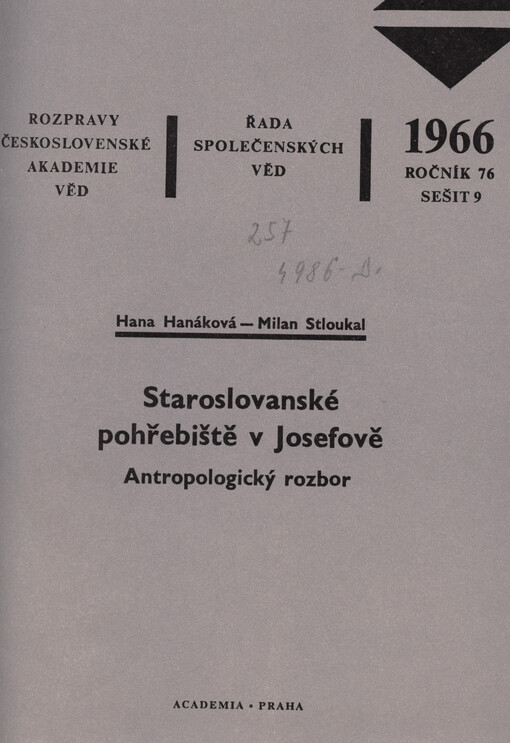 Staroslovanské pohřebiště v Josefově: antropologický rozbor