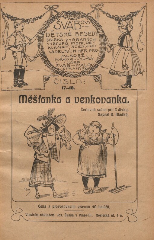 Měšťanka a venkovanka: žertovná scéna pro 2 dívky