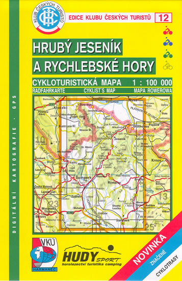 Hrubý Jeseník a Rychlebské hory cykloturistická mapa 1:100^000 : značené cyklotrasy : digitální kartografie GPS