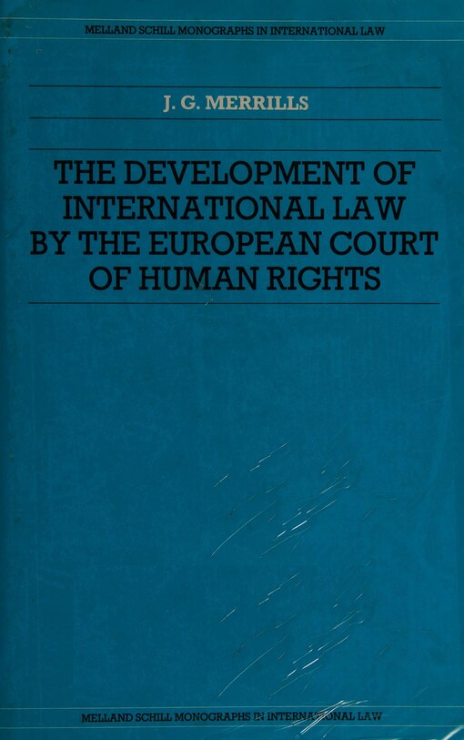The development of international law by the European court of human rights