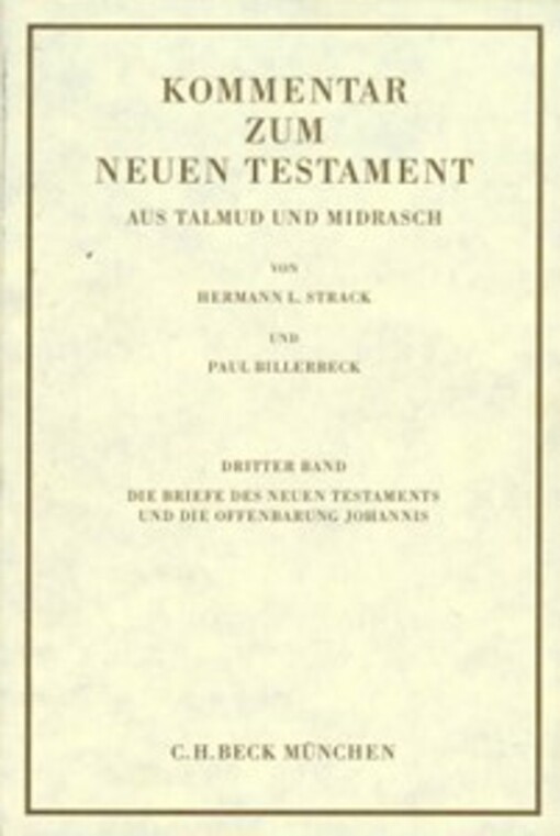 Kommentar zum Neuen Testament, 6 Bde., Bd.3, Die Briefe des Neuen Testaments und die Offenbarung Johannis