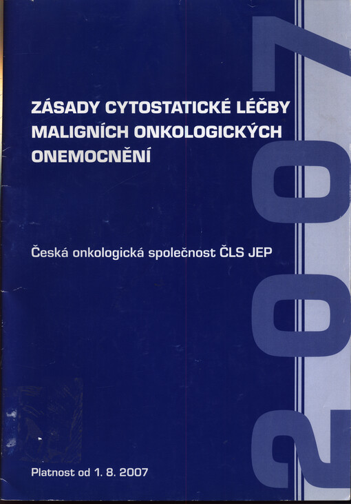 Zásady cytostatické léčby maligních onkologických onemocnění
