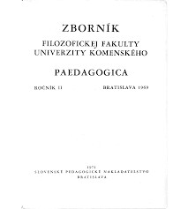 Zborník filozofickej a pedagogickej fakulty Univerzity Komenského : Paedagogica 13