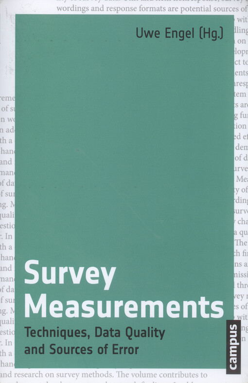 Survey measurements : techniques, data quality and sources of error